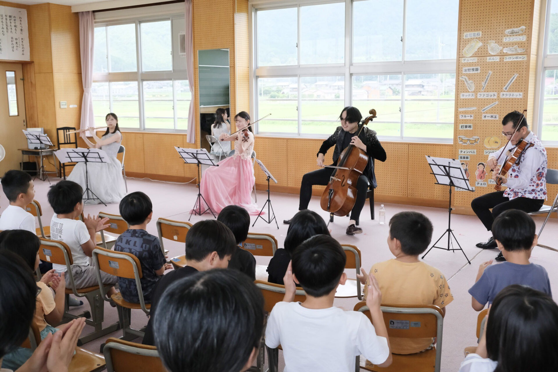 多可町立中町北小学校でコンサート（兵庫県多可郡）