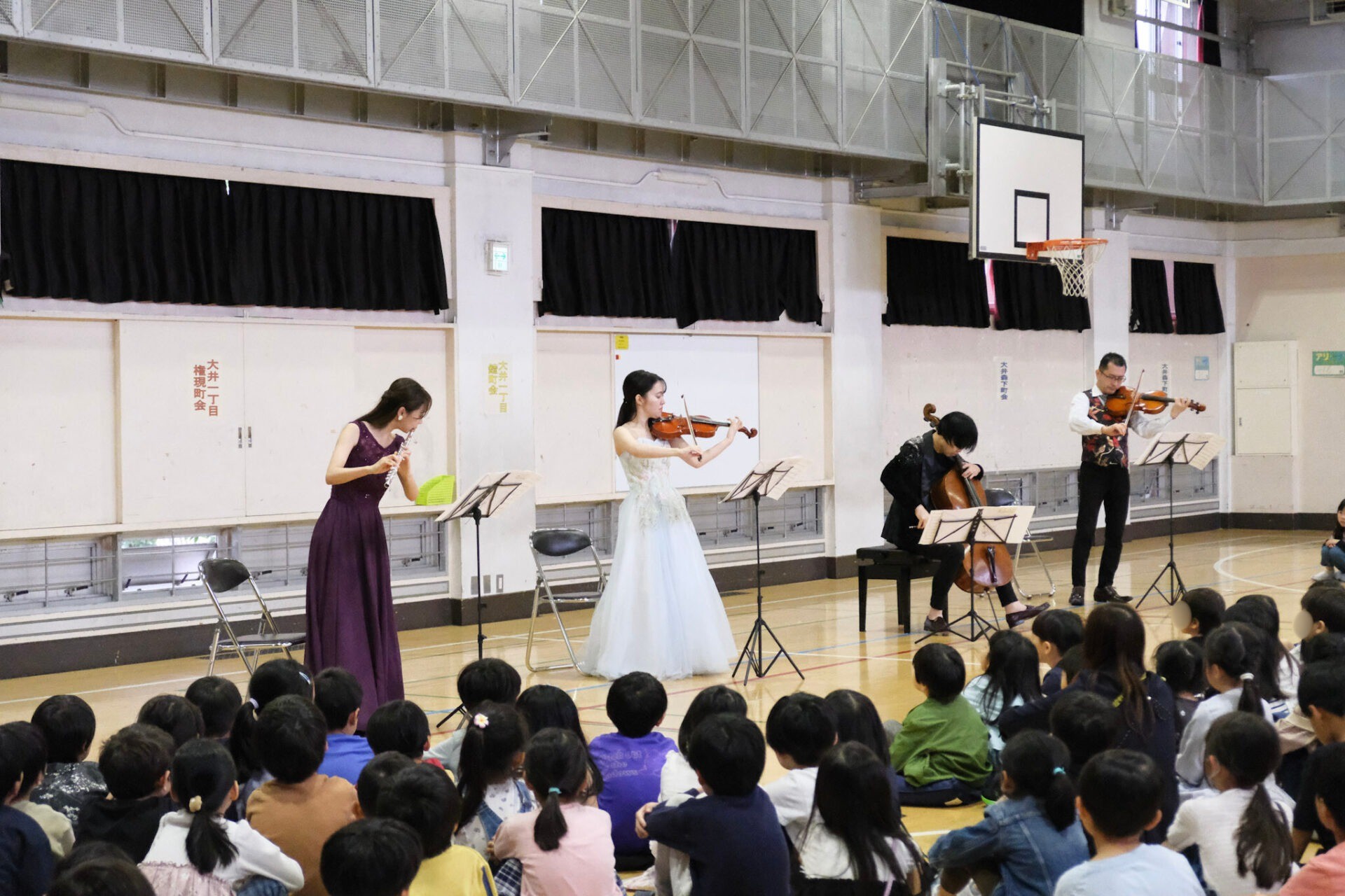品川区立山中小学校にコンサートをお届けしました（東京都品川区）
