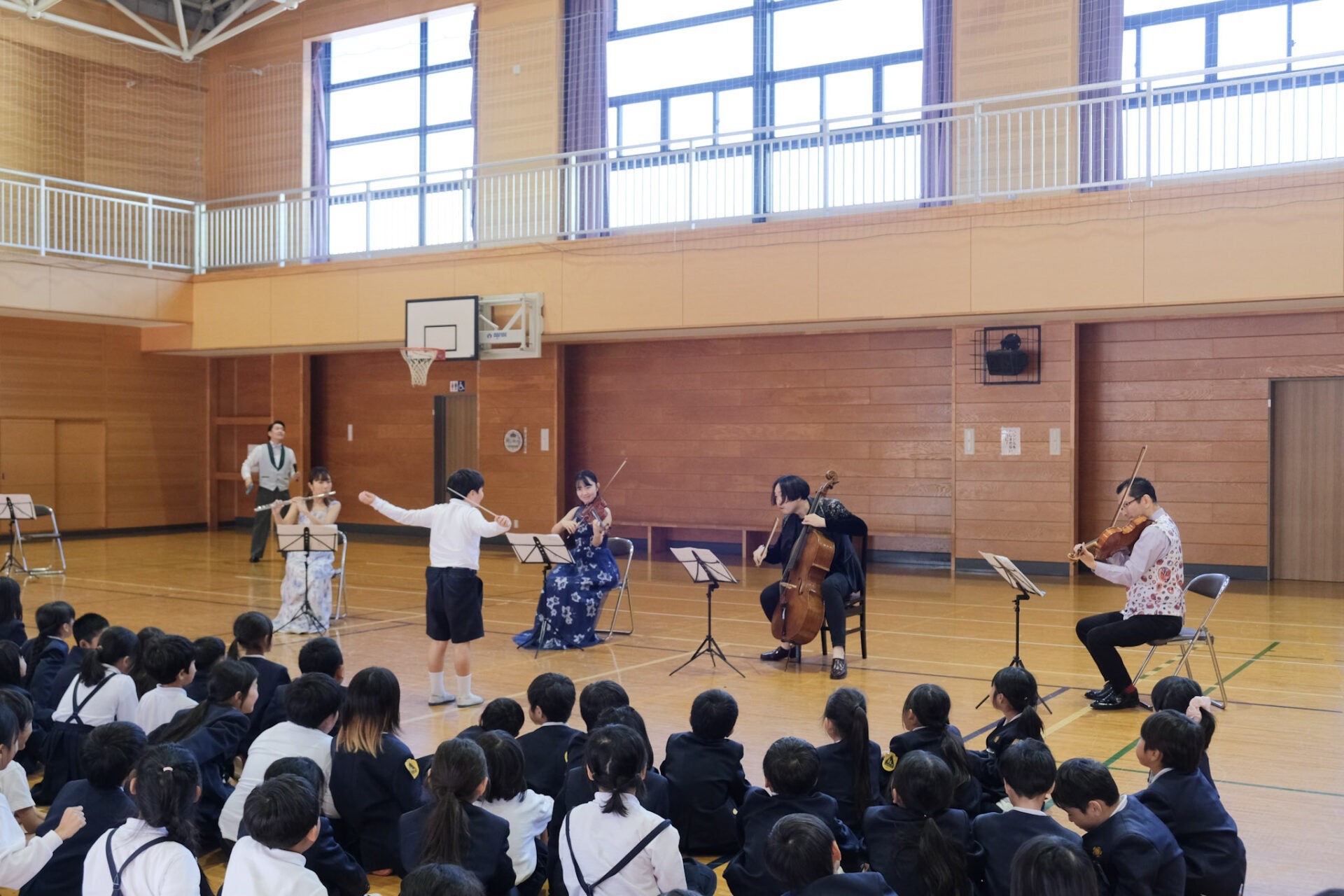 下関市立川棚小学校でコンサートをお届けしました（山口県下関市）